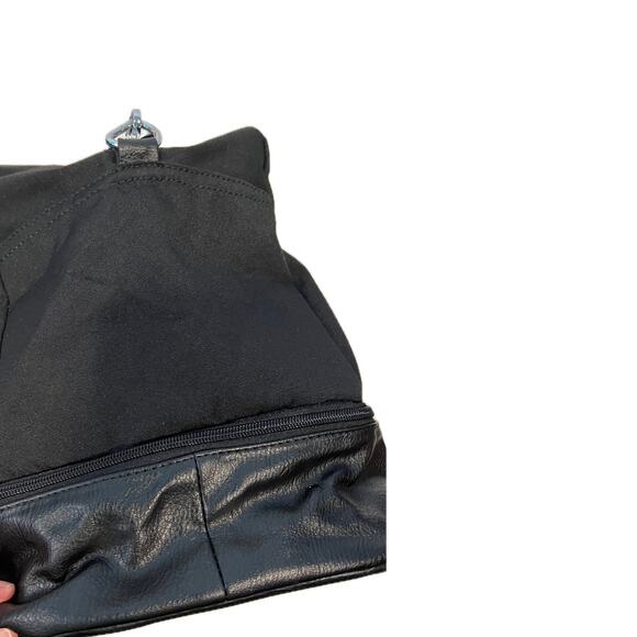 IBFun Black Canvas Faux Leather Tote Bag  20"x12"x10" - Picture 7 of 8